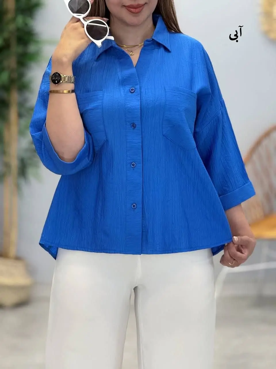 3484-شومیز دوجیب نیکا